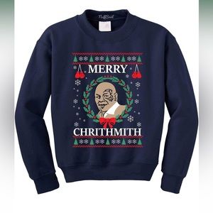 Merry Chrithmith Mike Tyson Ugly Christmas Sweater Unisex Sweatshirt Size L
